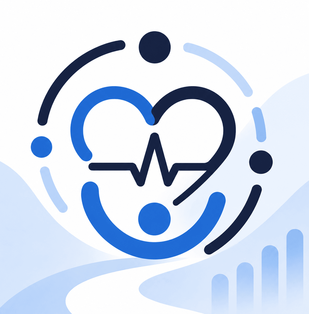 Illustration of a heart health symbol with a pulse line.